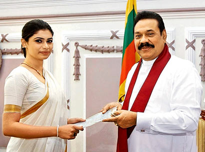 rajapaksa hirunika family daughter mahinda premachandra president adopted sri onlanka lanka file