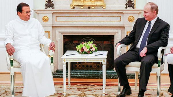 Sri Lanka President Maithripala Sirisena with Russia President Vladimir Putin