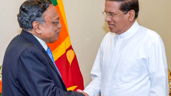 Bangladesh foreign Minister AH Mahmood with Sri Lanka President Maithripala Sirisena