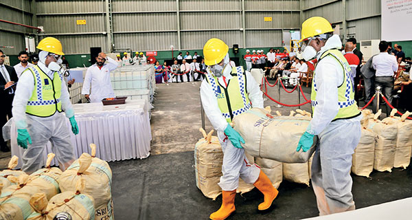 Largest haul of seized cocaine destroyed in Sri Lanka