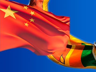 China, Sri Lanka flags