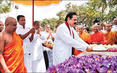 Sri Lanka President Mahinda Rajapaksa in Polonnaruwa