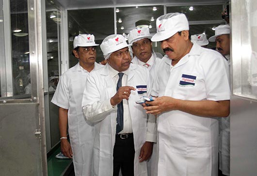 Sri Lanka president Mahinda Rajapaksa in Milko Industrial Complex in Polonnaruwa