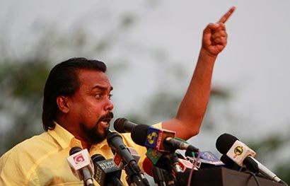 Wimal Weerawansa speaking in a public rally