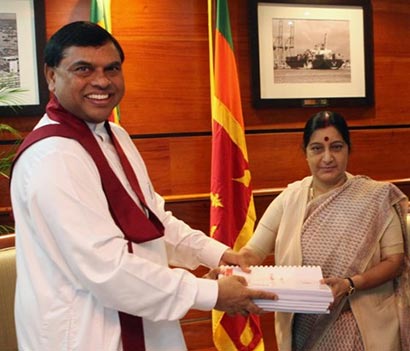 Basil Rajapaksa with Sushma Swaraj