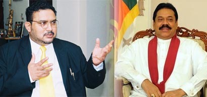 Dr Telli C Rajaratnam and Sri Lanka President Mahinda Rajapaksa