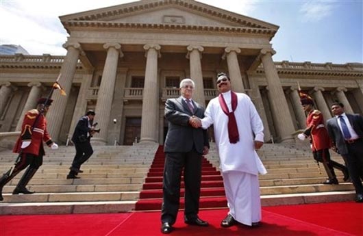 Palestinian Leader Mahmoud Abbas meets President Rajapaksa