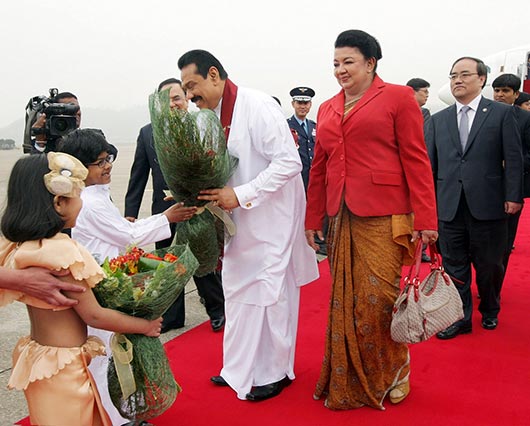 President Rajapaksa arrives South Korea