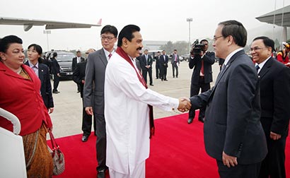 President Rajapaksa arrives South Korea