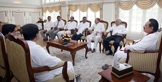 Sri Lanka president and Ranil meeting