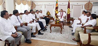 Sri Lanka president and Ranil meeting