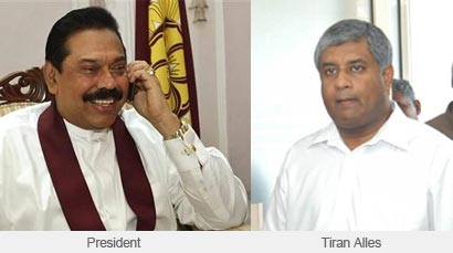 Tiran Alles with President Rajapaksa