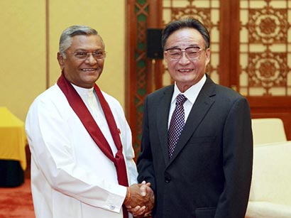 Chamal Rajapaksa with Wu Bangguo in China