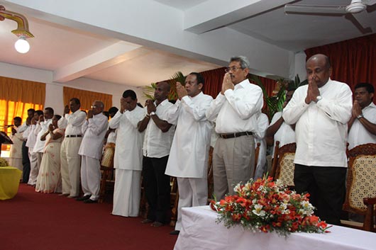 Defence Secretary Gotabhaya Rajapaksa is at Weherahena Poorwarama Raja Mahavihara