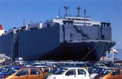 Hambantota port ship carrying vehicles