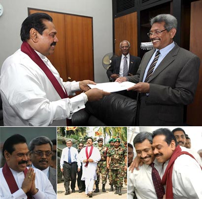 President Mahinda Rajapaksa with Defence Secretary Gotabhaya Rajapaksa