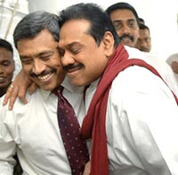 President Rajapaksa with Mr. Gotabhaya Rajapaksa