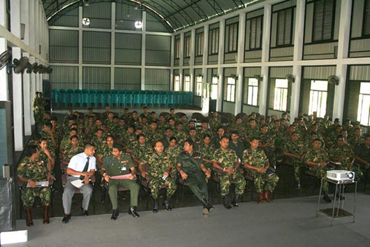 Senior Lecturer of the University of Colombo Prof.W.P. Gamini De Silva giving lecture for Defence staff Sri Lanka