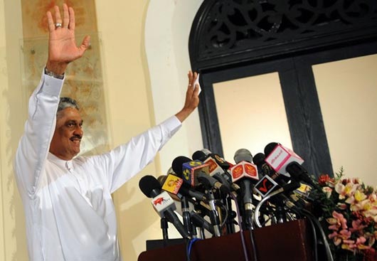 Sarath Fonseka's first press conference after release from bail