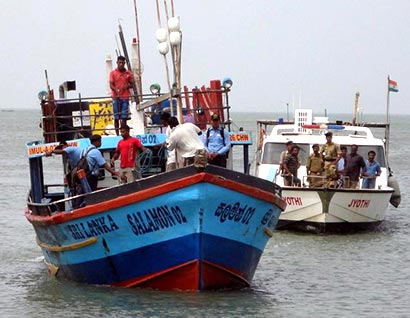 Sri Lankan fishing boat in custody