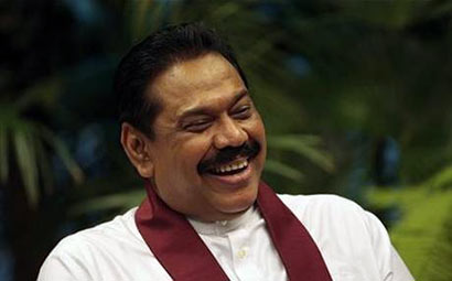 Happy moment of Sri Lanka President Mahinda Rajapaksa