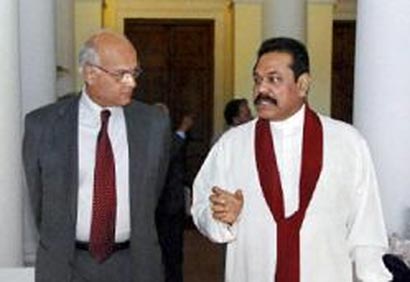 Sri Lanka President with Shivshankar Menon