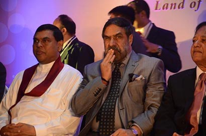 Minister Anand Sharma in Colombo with Minister Basil Rajapaksa