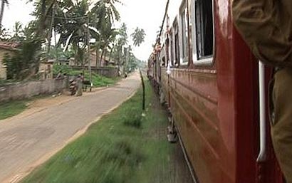 Moving train in Sri Lanka