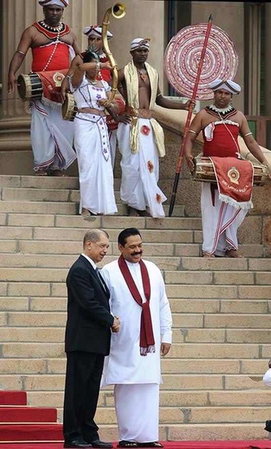 President of Seychelles James Alix Miche with Sri Lanka President Mahinda Rajapaksa