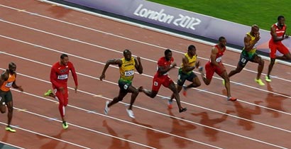 Usain Bolt wins Olympic 100m gold at London 2012