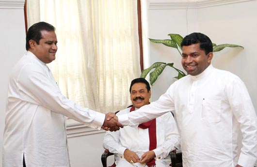 New Chief Minister Abdul Majeed with Sivanesathurai Chandrakanthan