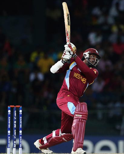 Chris  Gayle batting in ICC Twenty 20 World Cup