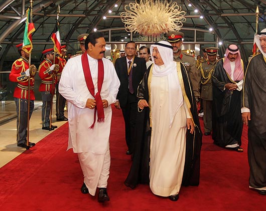 President Rajapaksa arrives in Kuwait to attend ACD Summit