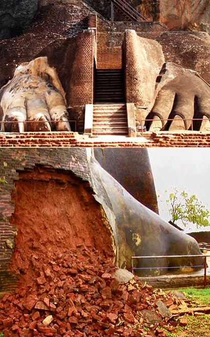 Sigiriya - Lightening Damages