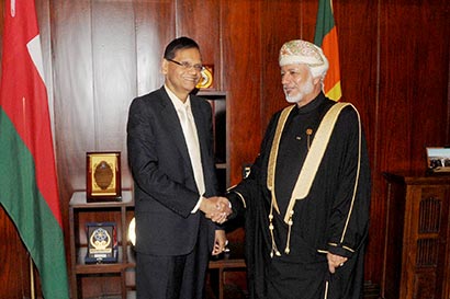 Minister Responsible for Foreign Affairs of The Sultanate of Oman, calls on Professor G.L. Peiris