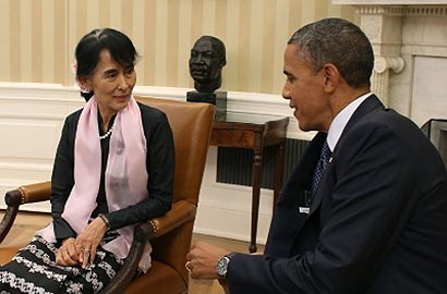 President Barack Obama with Aung San Suu Kyi