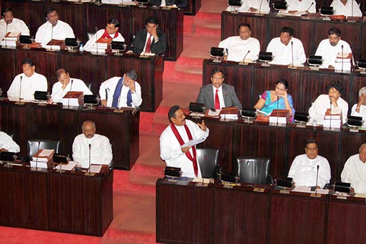  President Rajapaksa presenting the 2013 Budget Proposals in Parliament