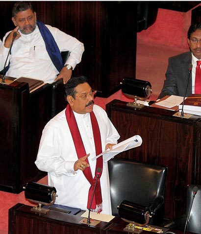 Sri Lanka President Mahinda Rajapaksa Budget