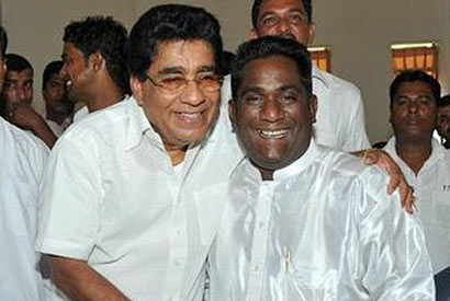 Minister Mervin Silva with Hasitha Madawala