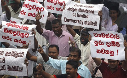 Sri Lanka lawyers in boycott over attempt to fire top judge