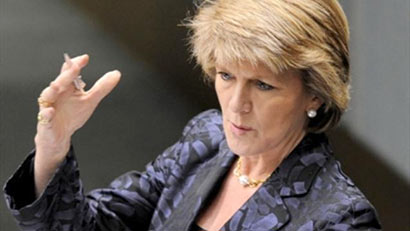 Australia’s opposition leader Julie Bishop