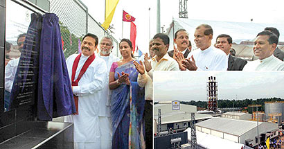 President Rajapaksa declared open a new power plant in Chunnakam
