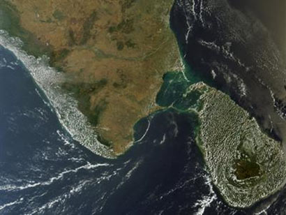 Sri Lanka India map