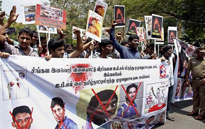 Tamil Nadu protests against Sri Lanka