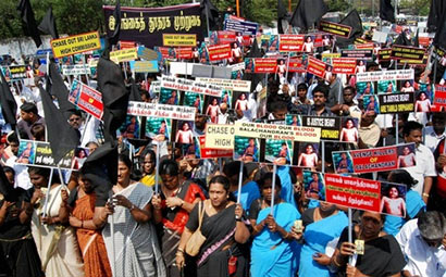 Tamil Nadu Protests against Sri Lanka