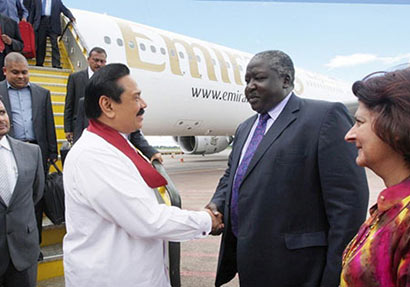 President Rajapaksa Arrives in Kampala - Ugandan