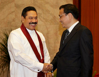 Chinese Prime Minister Li Keqiang met President Mahinda Rajapaksa