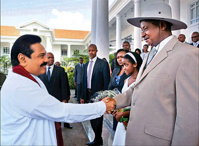 Sri Lanka President with Uganda President