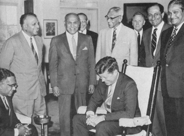 Parliamentary Delegation from Ceylon visited President Kennedy at the White House in 1962.