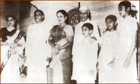 Family Friends: Indira Gandhi, Prime Minister S.W.R.D. Bandaranaike, Sirima Bandaranaike, Prime Minister Jawaharlal Nehru, Anura, Chandrika and Sunethra.